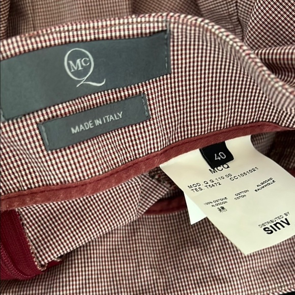 Alexander McQueen Sz 40 Red Check 100% Cotton Knee Length Pencil Skirt - Picture 4 of 13